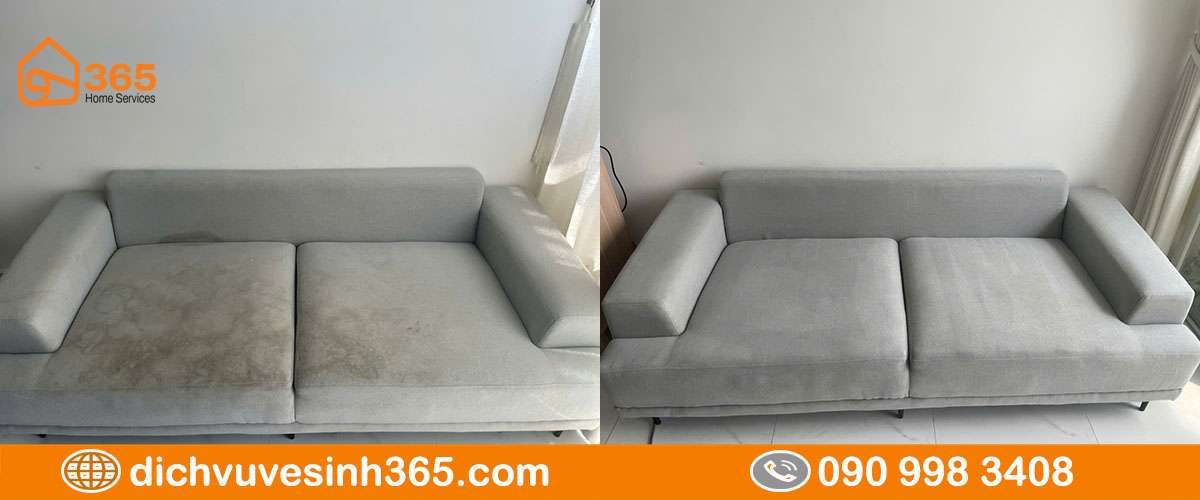 Sofa phòng khách sáng mới sau giặt