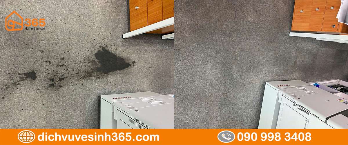 Hình ảnh thảm văn phòng trước và sau khi vệ sinh chuyên nghiệp