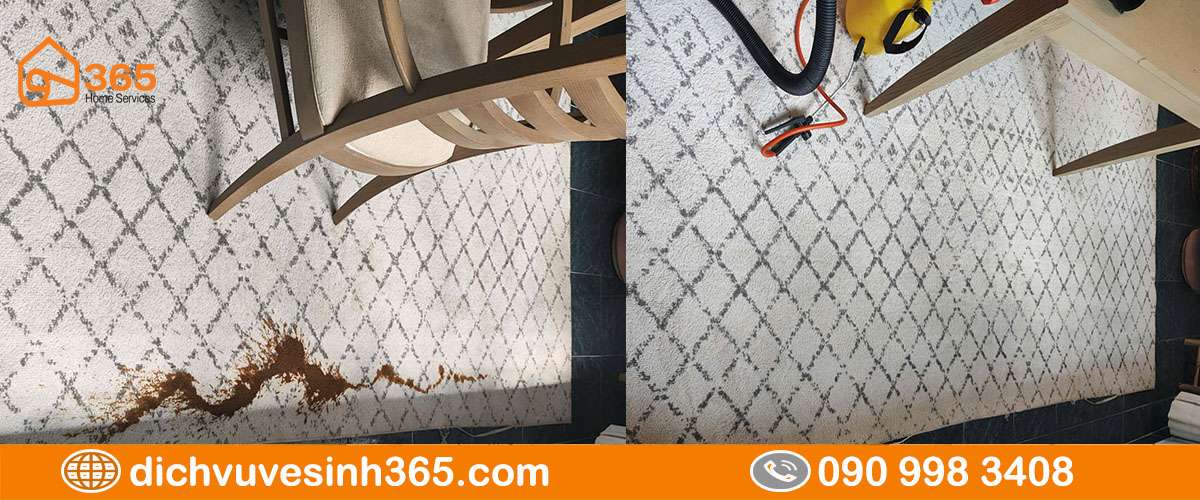 Thảm trang trí phòng khách trước và sau giặt sạch