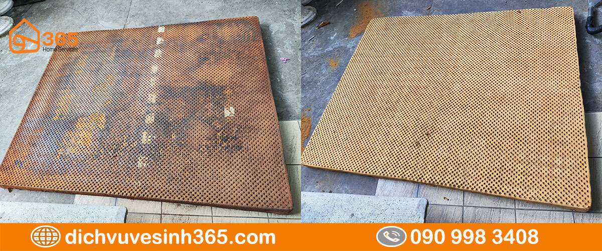 Trước sau mài nệm bị ẩm mốc