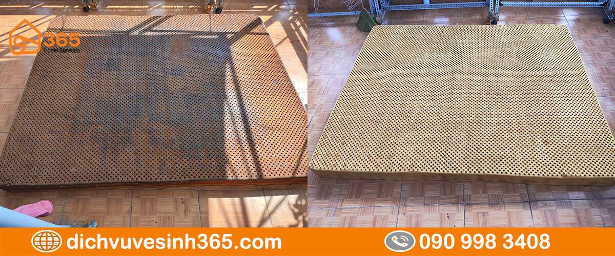 Trước và sau mài nệm cao su