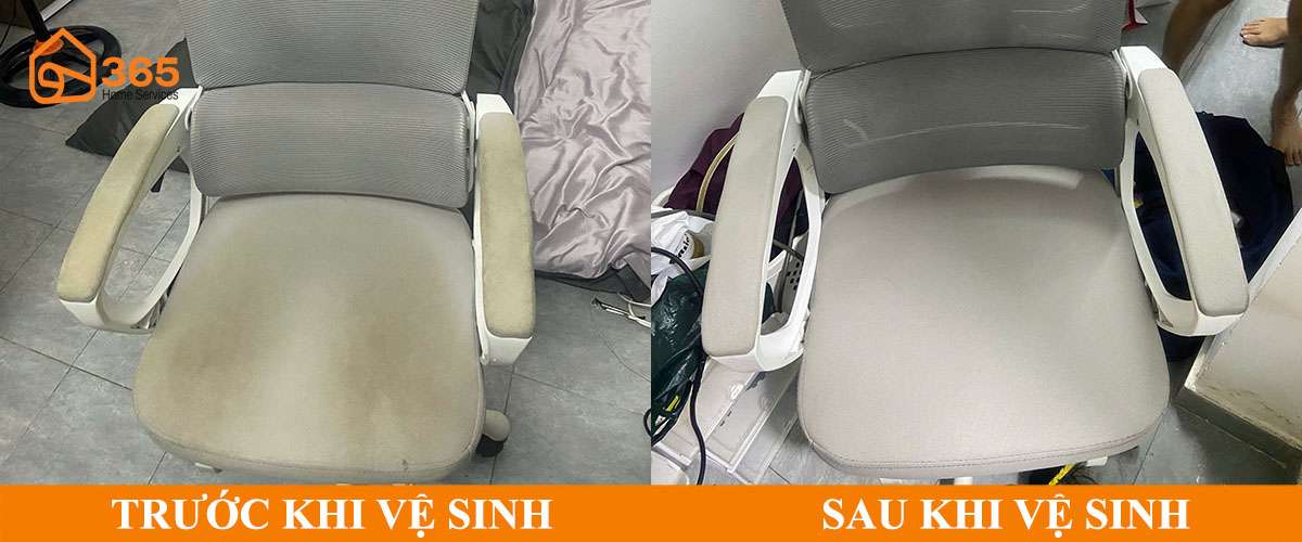 Ghế lưới văn phòng trước và sau giặt sạch