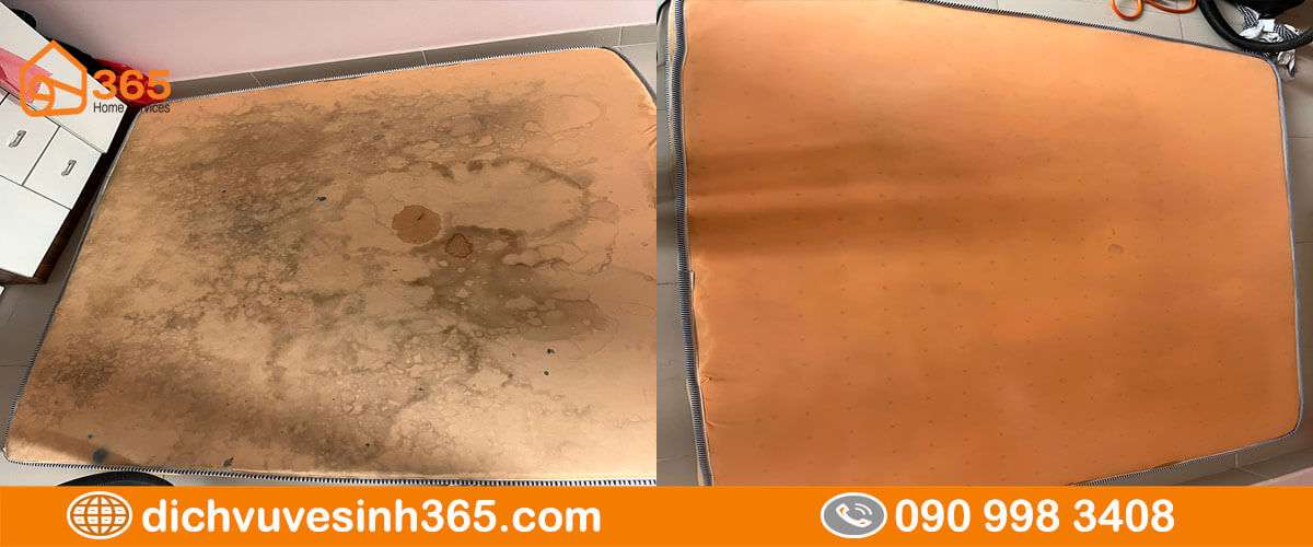 Nệm bẩn lâu năm được làm sạch