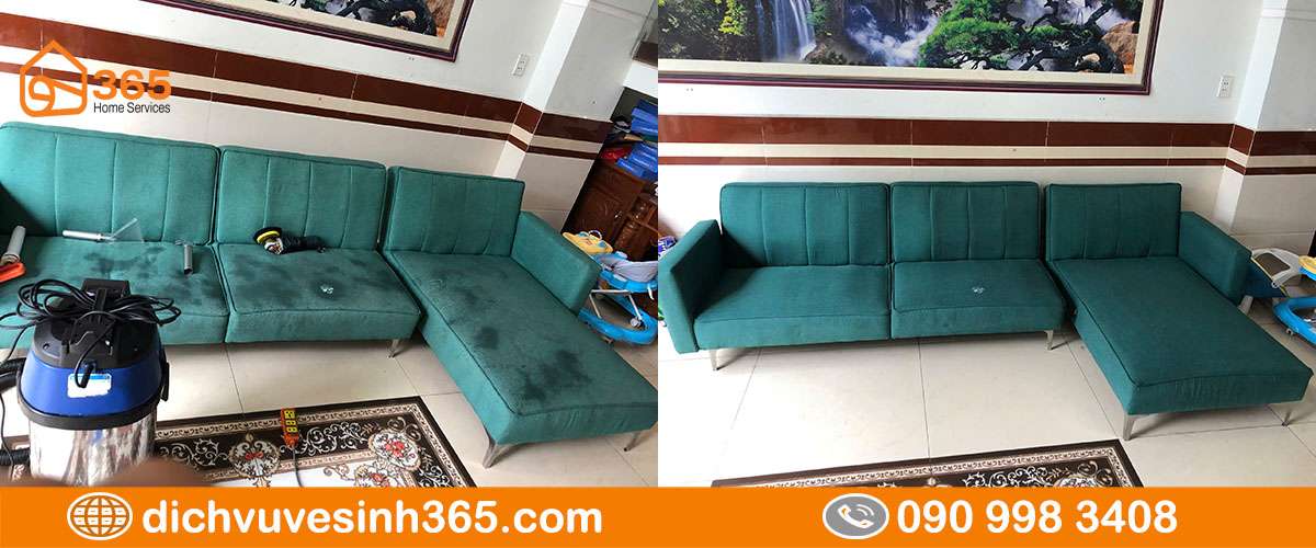 Trước sau giặt sofa vải bố