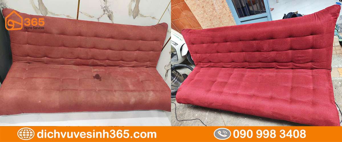 Ghế sofa phòng khách trước sau vệ sinh
