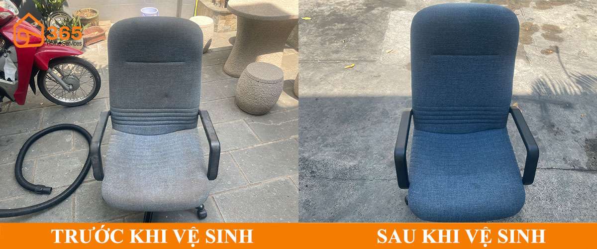 Trước và sau giặt ghế phòng họp văn phòng