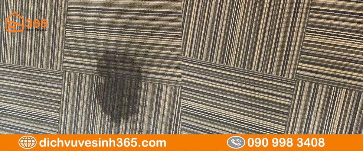 Thảm văn phòng bẩn trước và sau khi giặt sạch bằng máy chuyên dụng