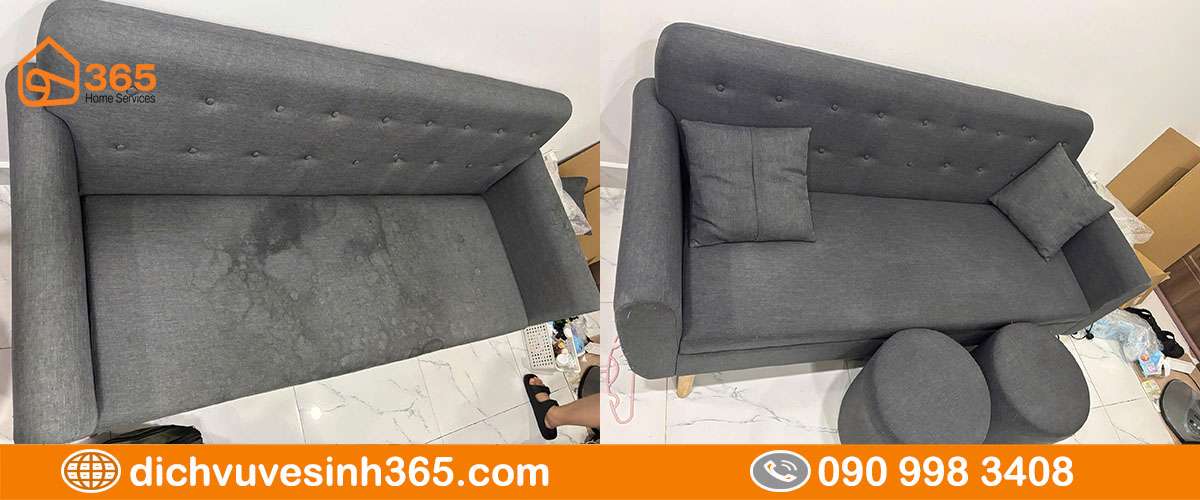 Sofa văn phòng sáng mới sau vệ sinh